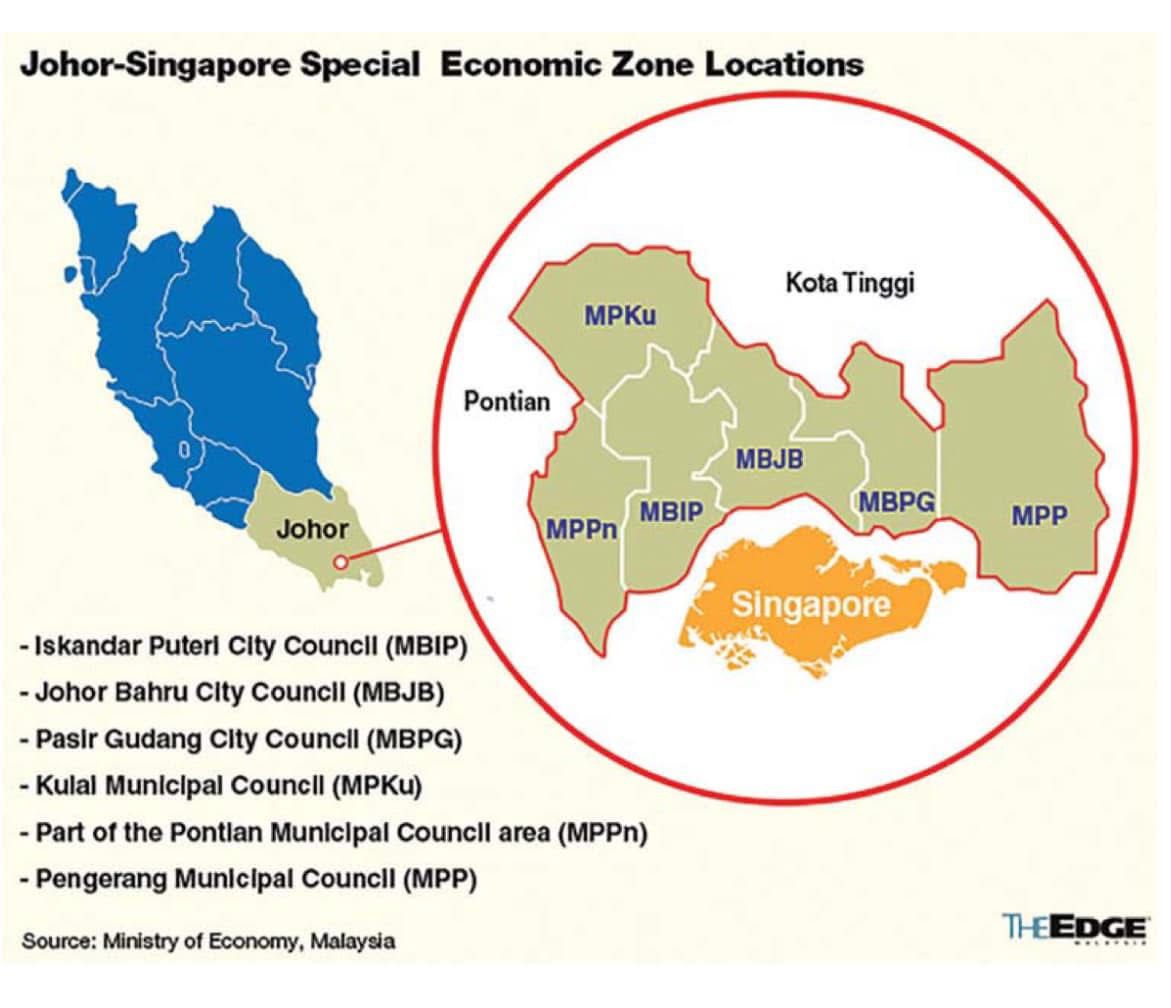 JS-SEZ Johor-Singapore Special Economic Zone Locations